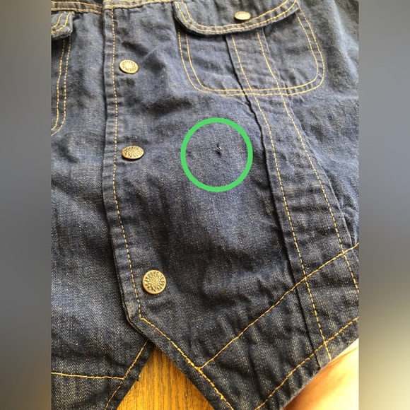 Weather Jack Ely & Walker Vest Size Large Blue Denim Jean Lined Snap Up - Picture 4 of 6